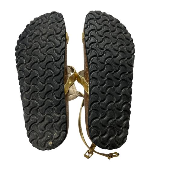 Birkenstock Betula Sandals Gold Rhinestone Leather Ankle Strap Women's 39 Shoes - Picture 9 of 10